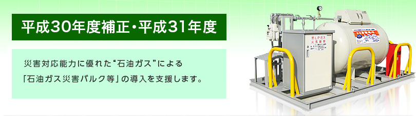 災害対応能力に優れた“石油ガス”による「石油ガス災害バルク等」の導入を支援します。
